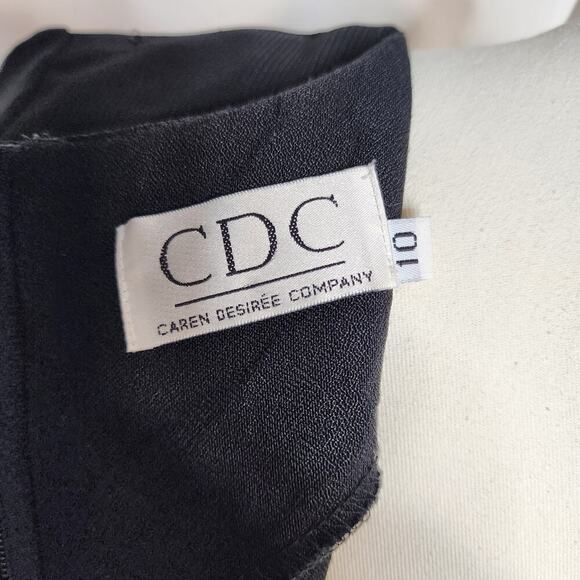 Vtg 90s CDC Black High Waist Maxi Summer Whimsi Goth Mesh Layer Lace Dress Sz 10 - Picture 7 of 7